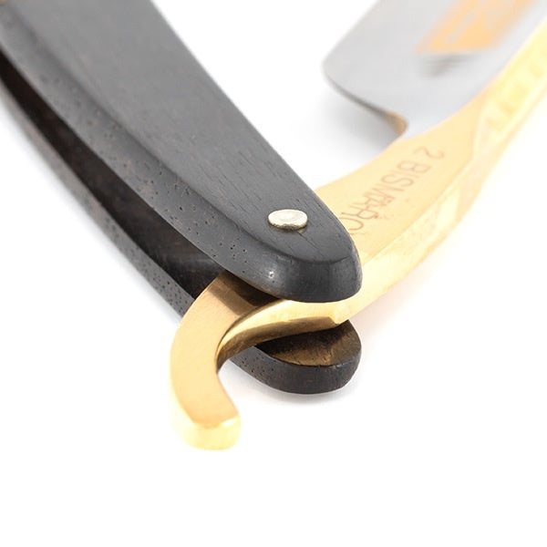 Straight Razor Bismarck Black Ebony Gold 6/8