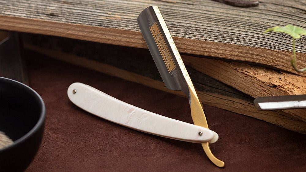 Straight Razor Bismarck Pearl White 6/8