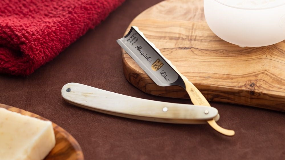 Straight Razor Bergischer Löwe Horn 6/8