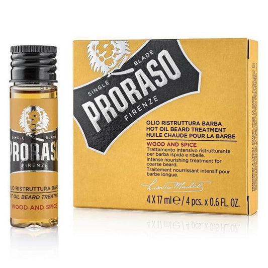Hot Oil Beard Treatment Wood & Spice 4 x 17 ml