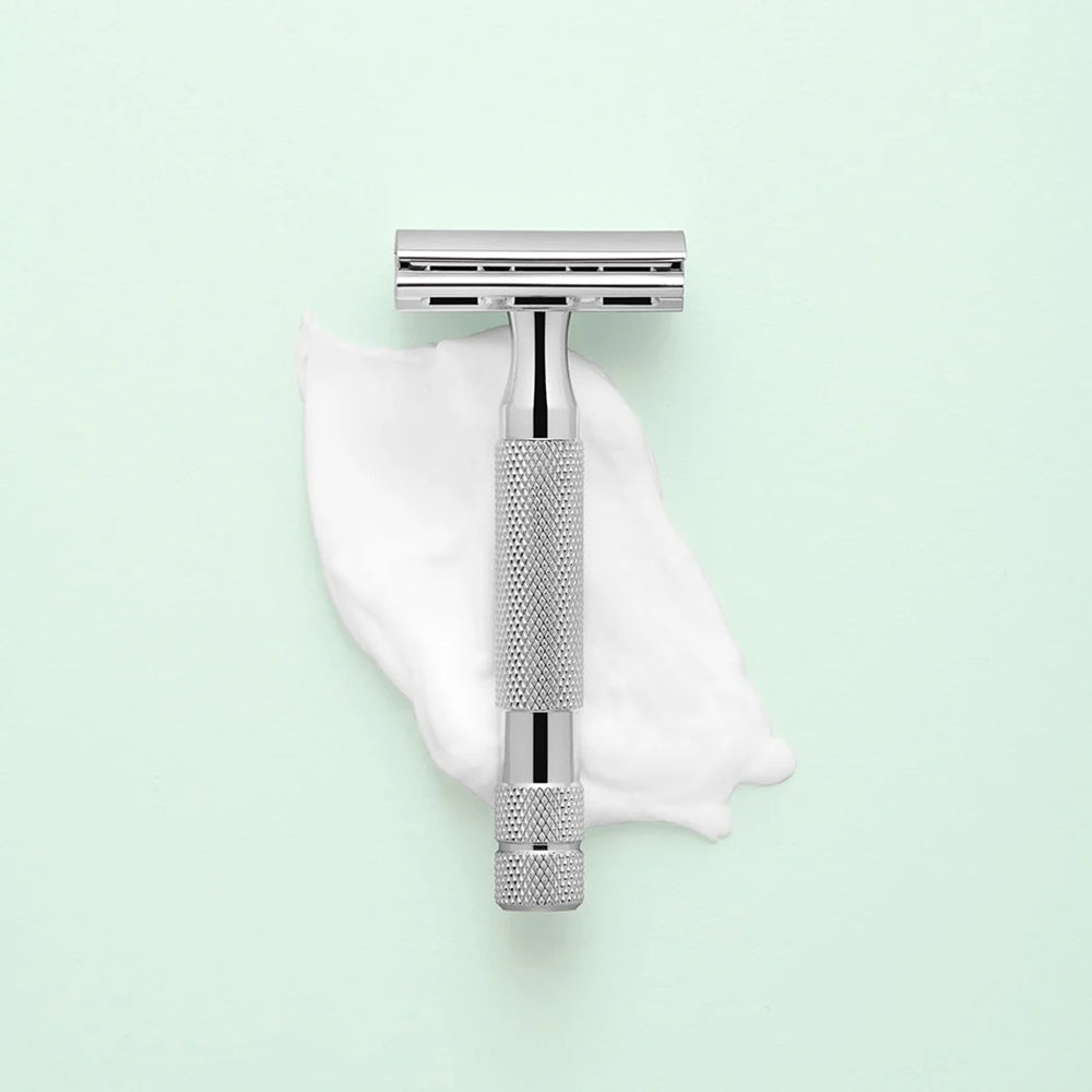 6C Safety Razor - White Chrome